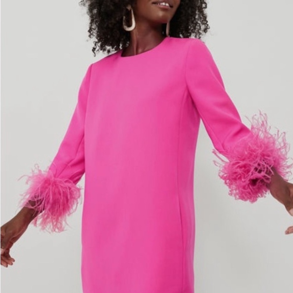 Tuckernuck Pink Feather Cuff Dress